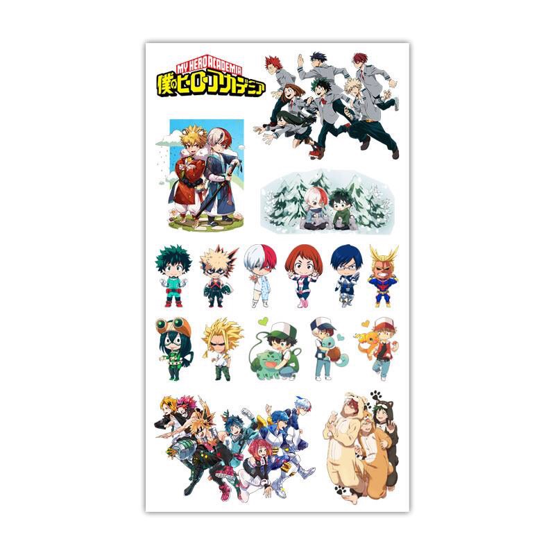 Set 5 Bảng hình xăm My Hero Academia Sticker Tattoo