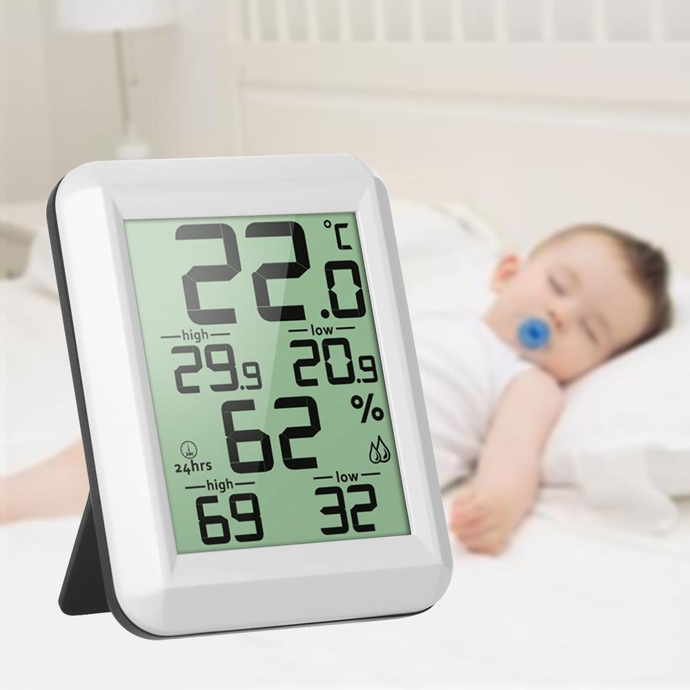 Nhiệt Kế + Ẩm Kế Mini với màn hình LCD lớn, một thiết bị tuyệt vời giúp bạn theo dõi điều kiện sống của mình một cách dễ dàng