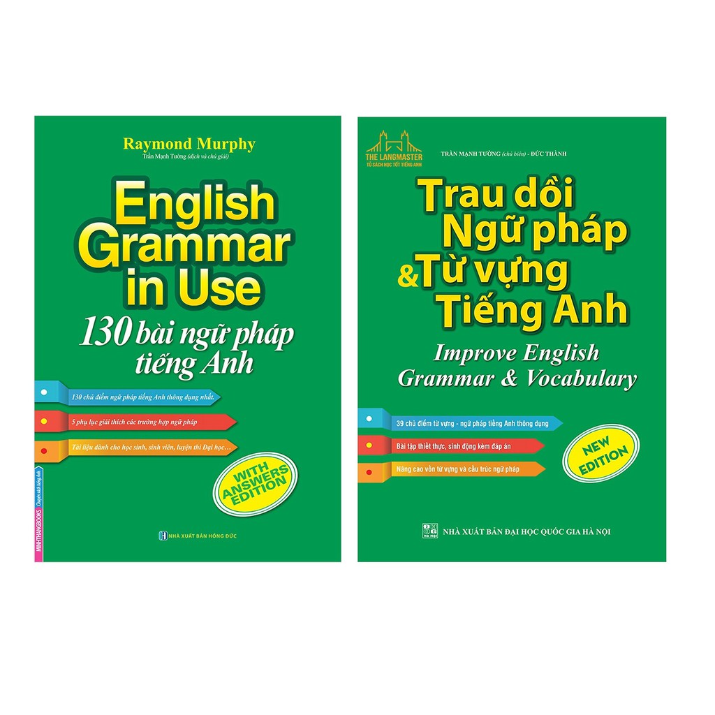 Sách - Combo English Grammar In Use 130 Bài Ngữ Pháp Tiếng Anh,Trau dồi ngữ pháp và từ vựng tiếng Anh