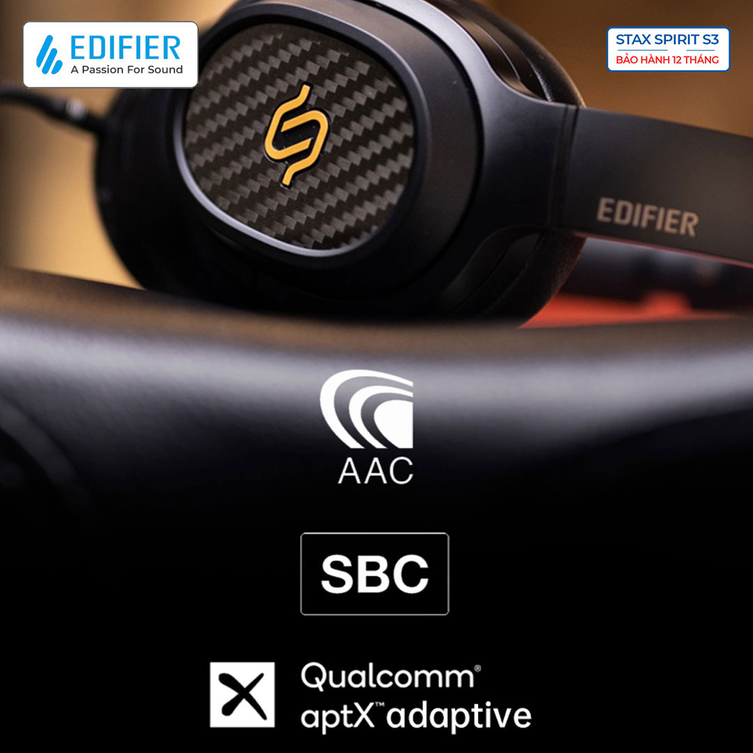 Tai nghe Bluetooth 5.2 EDIFIER S3 STAX SPIRIT Chụp tai Planar Magnetic Snapdragon Sound Hires Audio - Hàng chính hãng