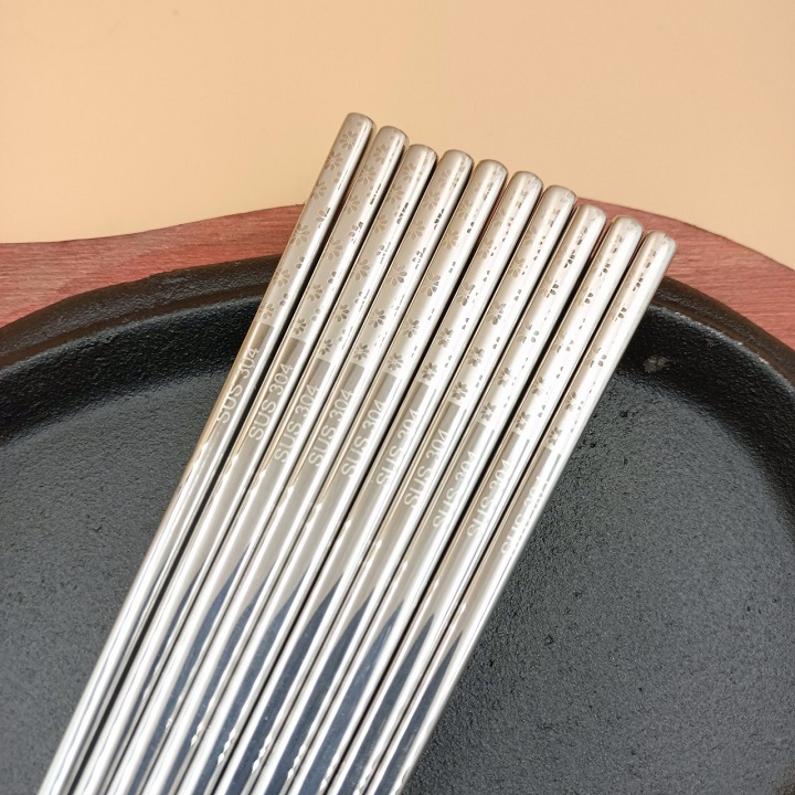 Set 5 Đôi Đũa Inox SUS 304 Đặc Ruột Cao cấp