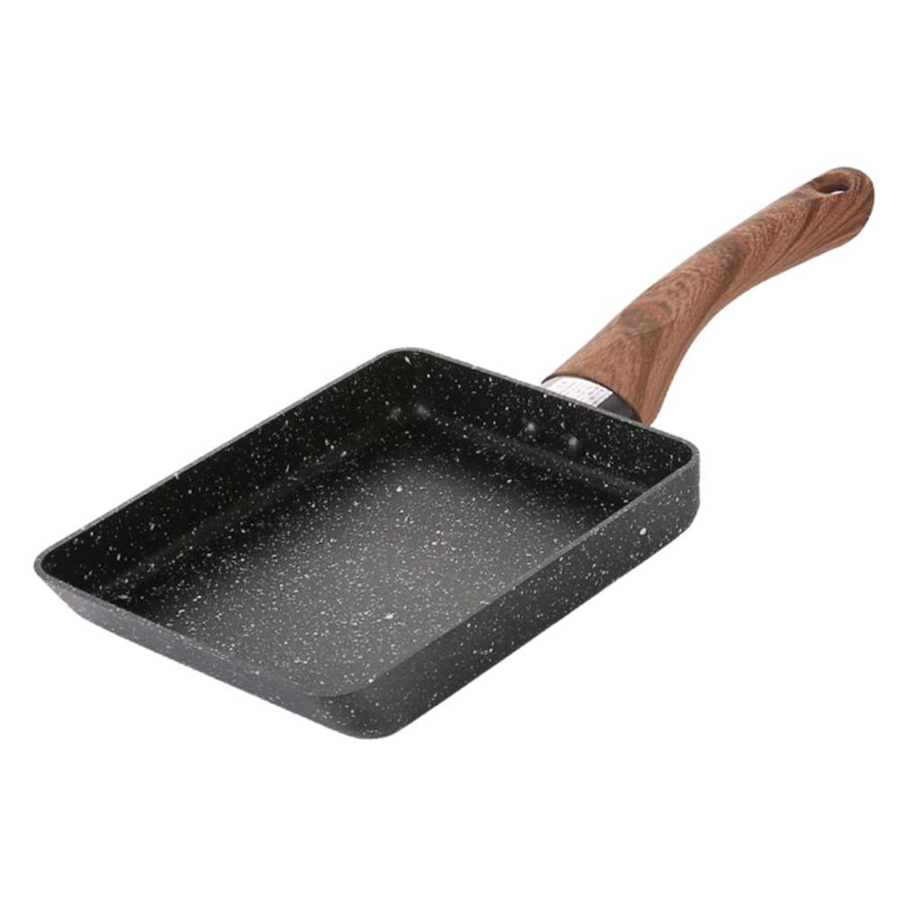 2X Japanese Non-Stick Fry Pan Skillet Tamagoyaki Sandwich Cookware 5"x7" Black