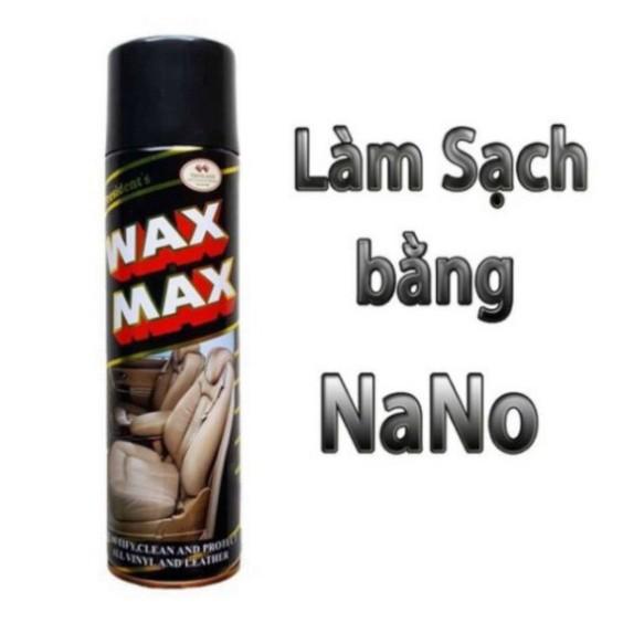 Xịt bóng nội thất đồ da, nhựa, gỗ... WAX MAX bình 500ml - Hàng Chính Hãng