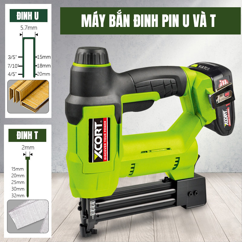 Máy bắn đinh-Súng bắn đinh PIN XCORT Bắn đinh U và T