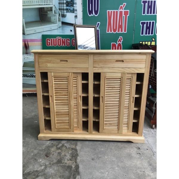 Tủ Đựng Giày Dép Thông Minh Cửa Lùa 4 Cánh Gỗ Thông 100%