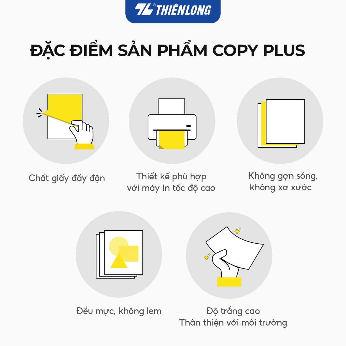 Combo 5/10 Ream giấy A4 70 gsm Thiên Long Copy Plus PP-003 (500 tờ) - Hàng nhập khẩu