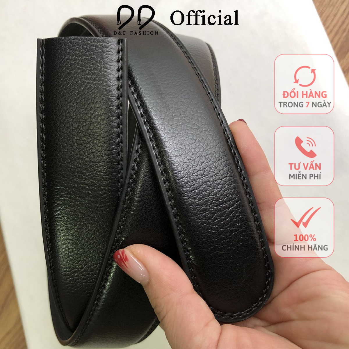 Dây thắt lưng nam da cao cấp dùng cho khóa tự động D&D Fashion