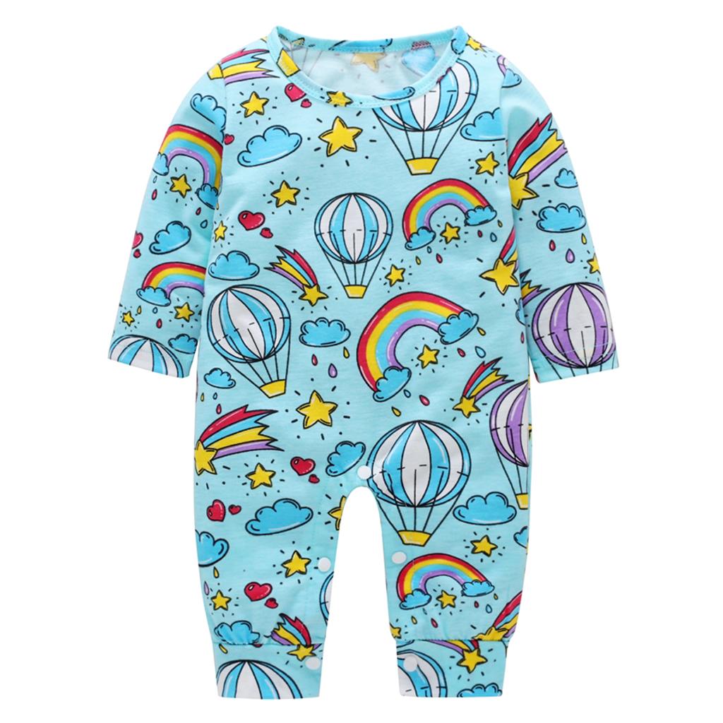 Kids Cartoon Bodysuit Baby Girls Boys Long Sleeve Romper Jumpsuit Outfits