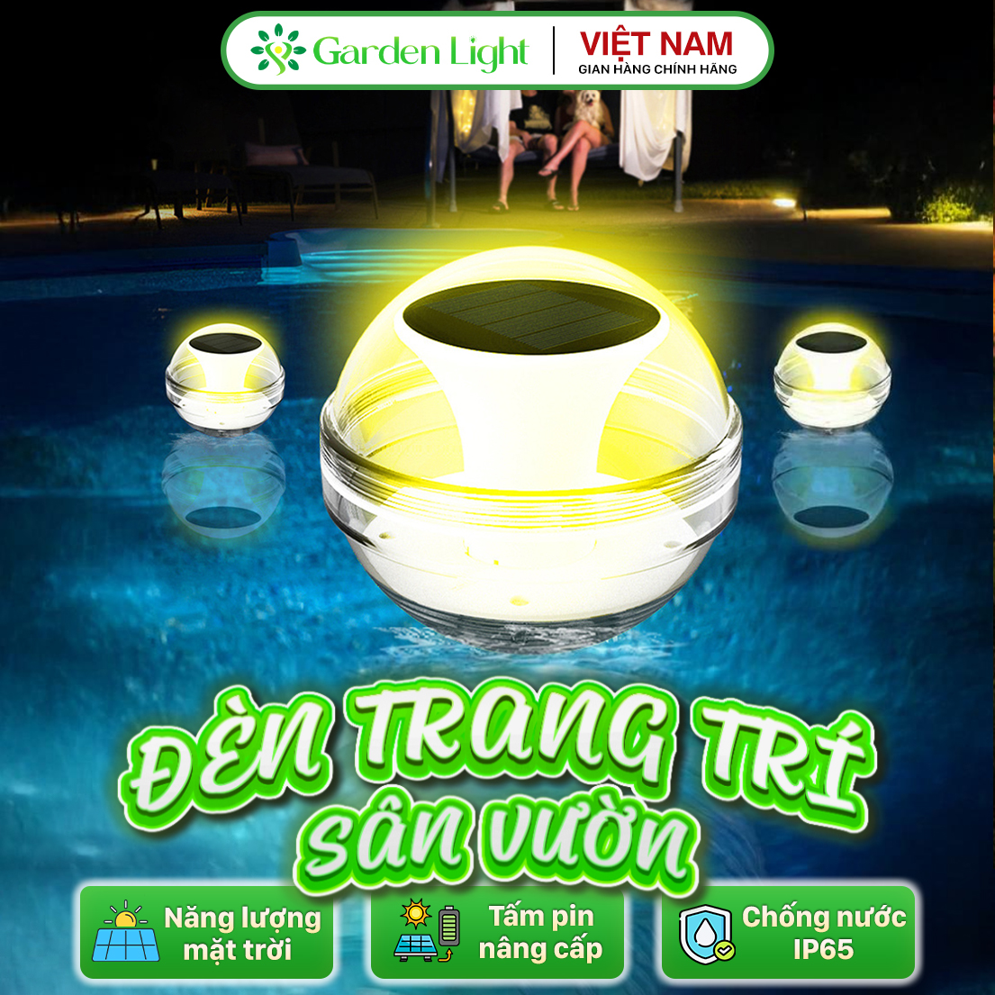 Đèn trang trí năng lượng mặt trời nổi nước, tích kiệm điện, bóng siêu sáng, chống thấm nước - DA3072