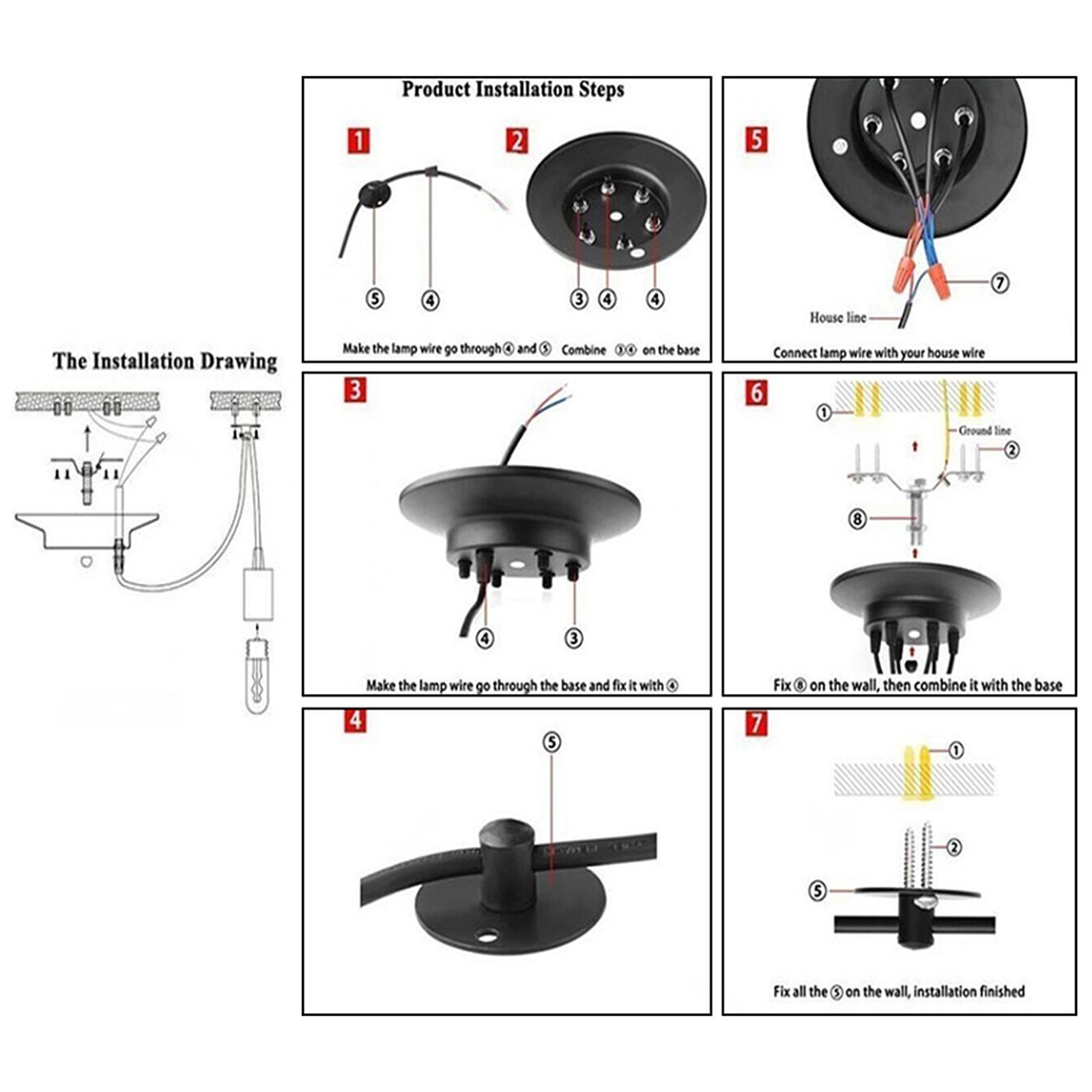Multi Pendant Chandelier Adjustable DIY Ceiling Spider Pendant Light 1-Head