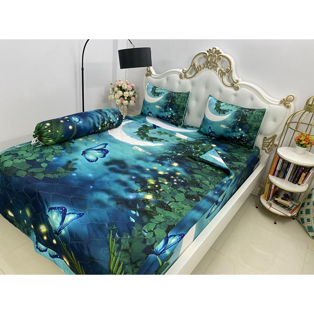 Bộ Drap mền gối thun Ý 5D Cao Cấp , mát lạnh, thấm hút tốt// có mền lẻ