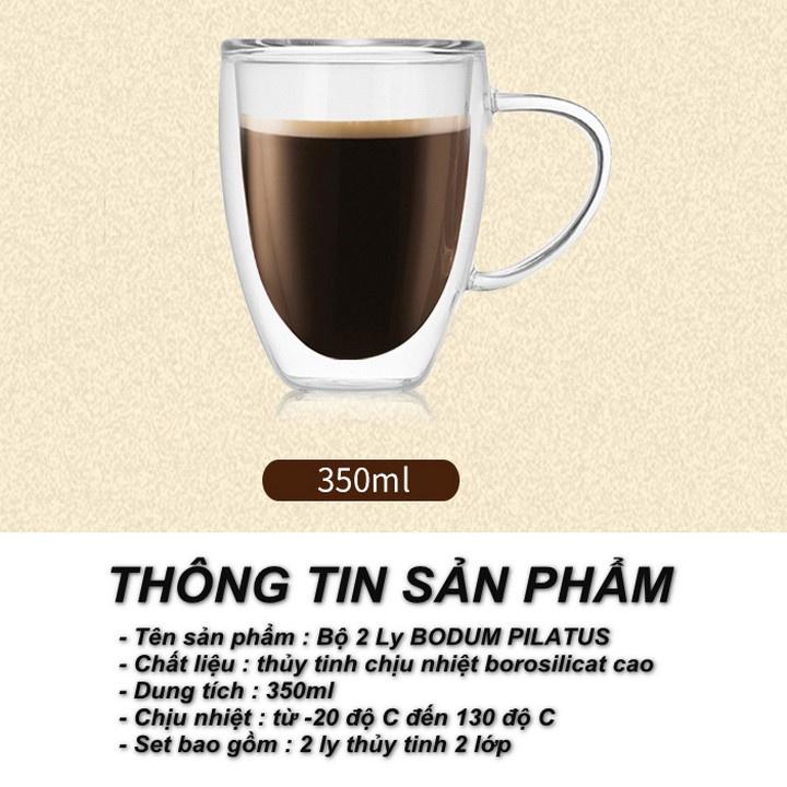 Bộ 2 Ly BODUM PILATUS 2 Lớp 350ml  - Home and Garden