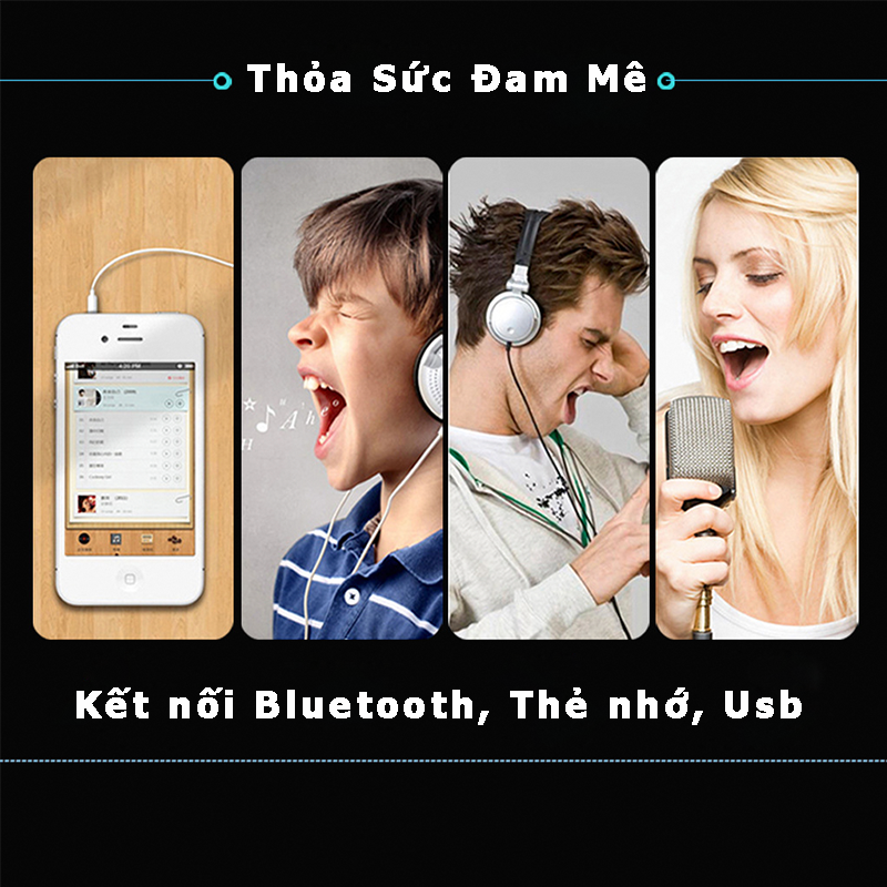 Micro Karaoke Bluetooth kèm loa hát điện thoại  thế hệ mới - Hàng Chính Hãng