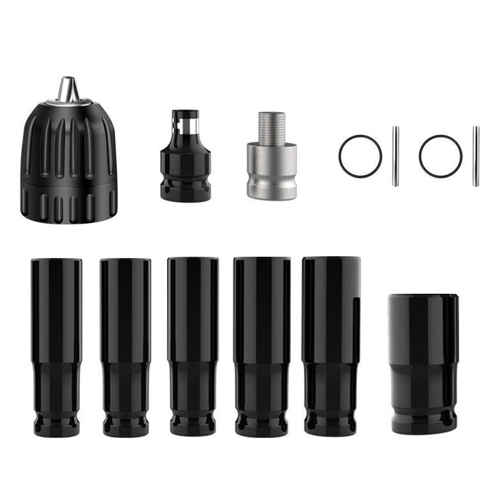 13pcs 1/2 Impact Wrench Hexs Socket Bit Set Drill Chuck Drive Adapter Kit Car Repairing Tool for Electric Screwdrivers