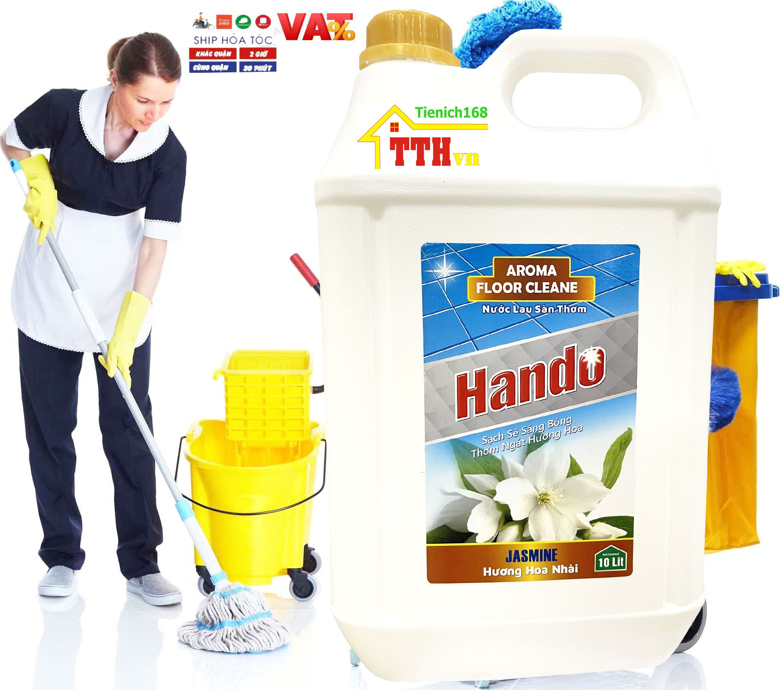 [NHÀ SẠCH THÌ MÁT] Nước thơm lau sàn Hando 10L Hương Quế dùng cho Nhà hàng,khách sạn,vệ sinh công nghiệp