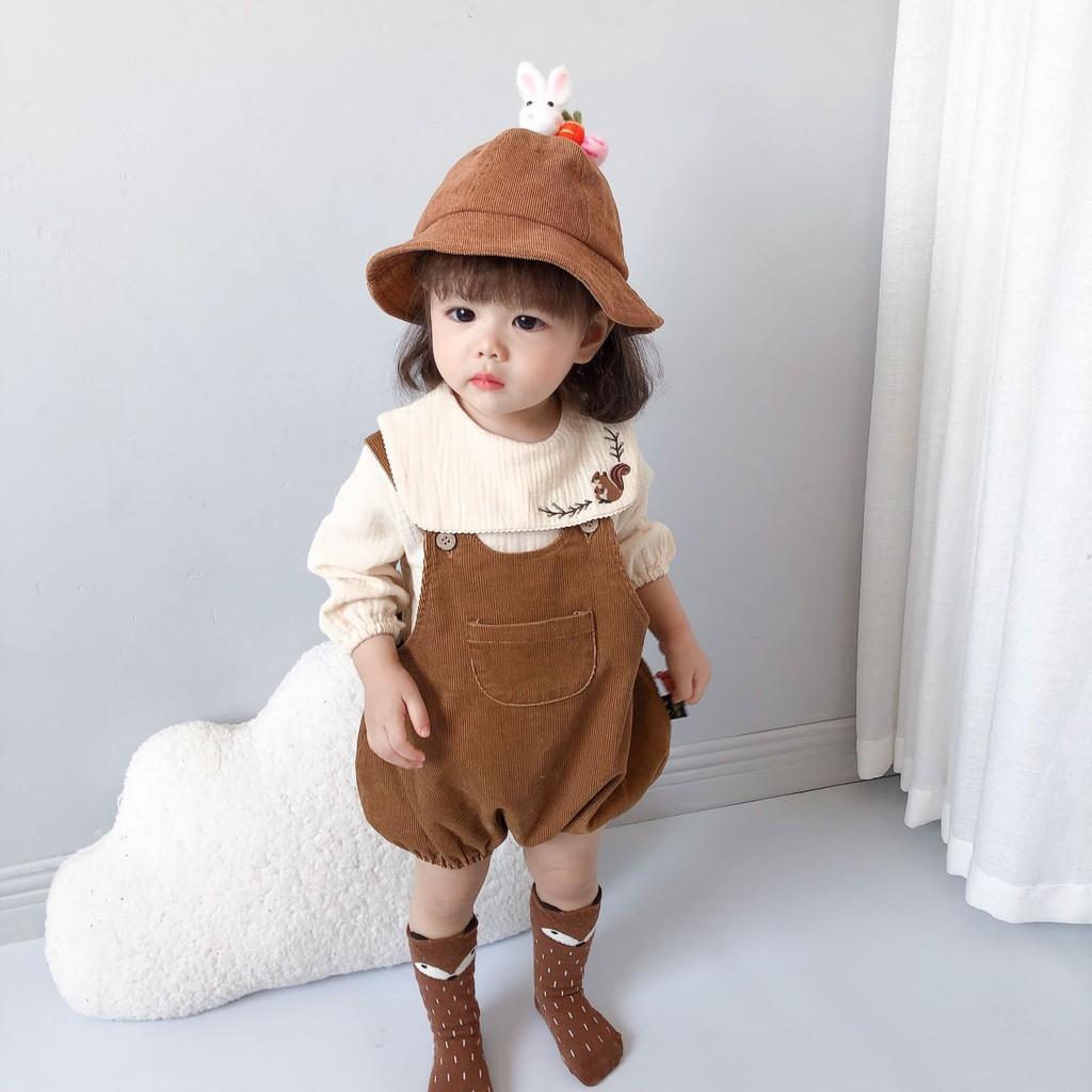 Set body Sóc Nâu kèm yếm phong cách đáng yêu cho bé 8-14kg