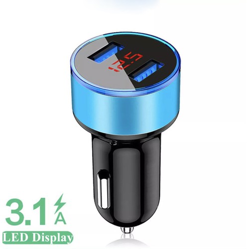 Tẩu cốc sạc nhanh 2 cổng ô tô xe hơi kèm đồng hồ báo vôn ắc quy 12v-24v mẫu mới loại tốt dùng các loại xe