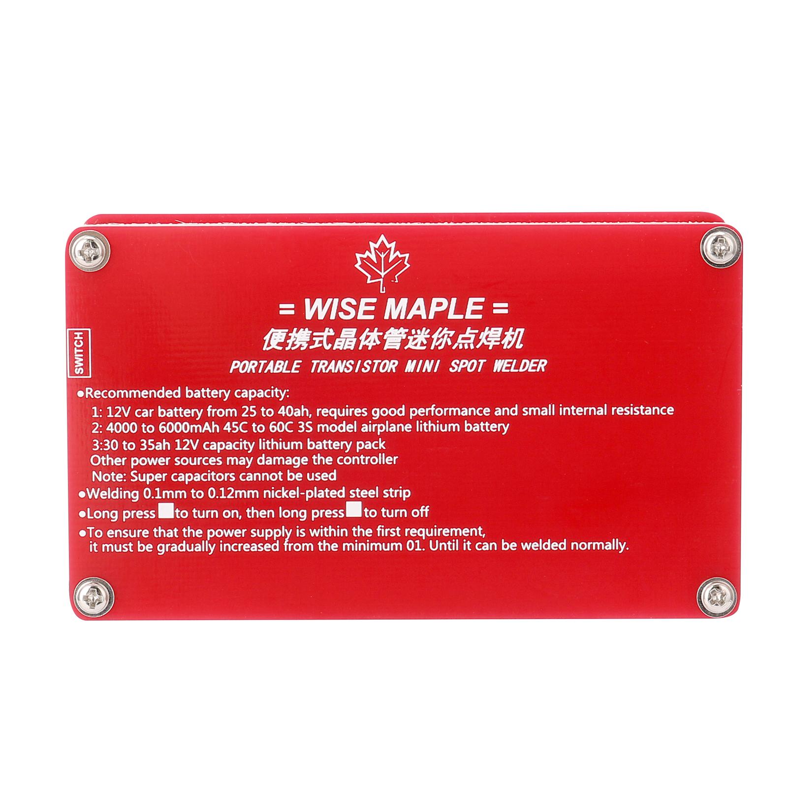 Portable Transistor Mini Lithium Battery Spot Welding Machine 3 Working Modes Adjustable Suitable for 0.1-0.12mm Nickel