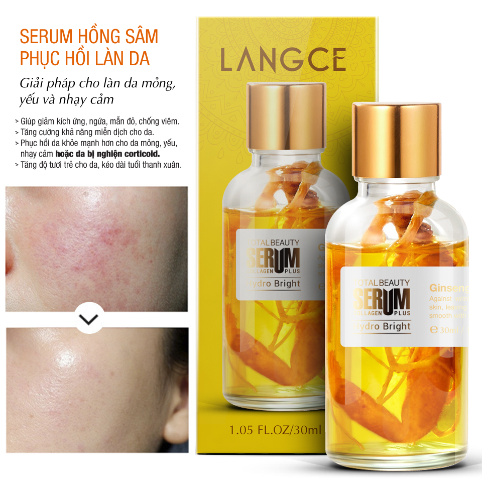 SERUM SÂM GIẢM MẪN ĐỎ, CHỐNG VIÊM ĂNG CƯỜNG KHẢ TĂNG MIỄN DỊCH CHO DA 30ml LANGCE