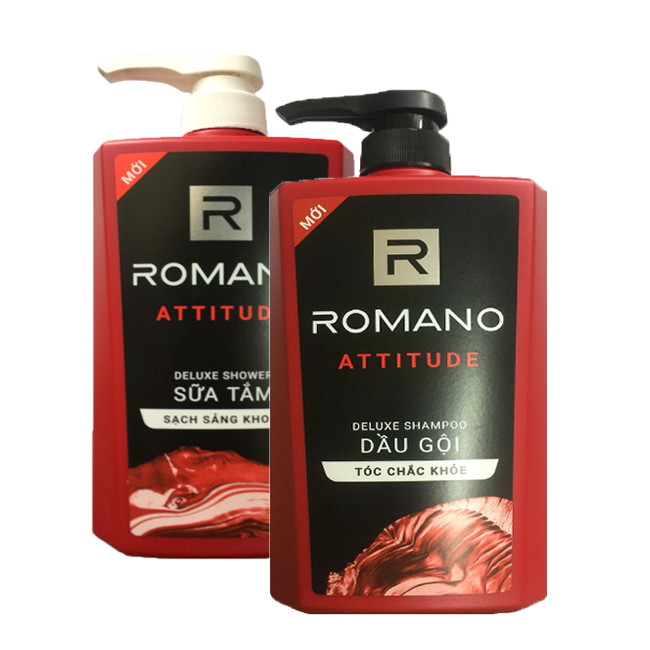 Bộ Dầu gội Romano Atitude 650ml+Sữa tắm Romano 650ml+Tặng 5 gói dầu gội