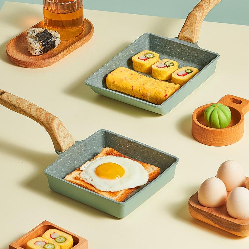 Chảo chống dính đáy từ chiên trứng cuộn hình vuông - Dùng Được Cho Cả Bếp Từ