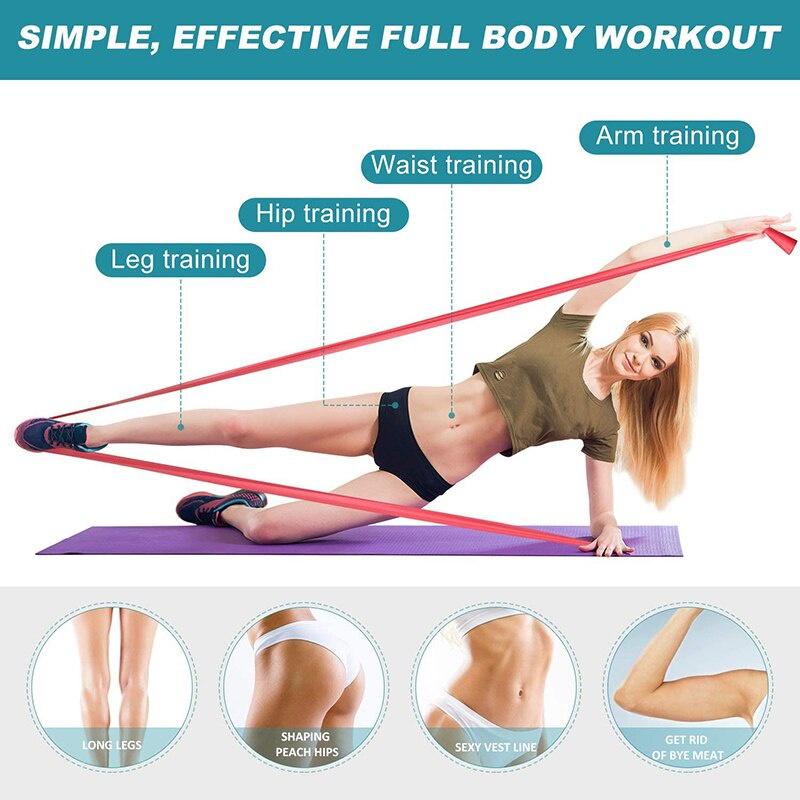 Yoga Pilates Elastic Resistance Band Exercise Fitness Belt Training Elastic Exercise Fitness 150cm Natural Rubber Home Gym