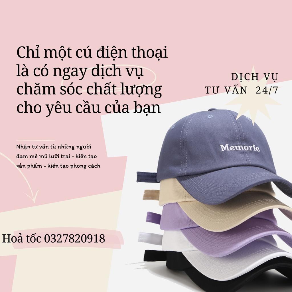 Nón Lưỡi Trai Memorie Cotton Jussy Fashion Nón Kết Nam Nữ Phong Cách Nón Lưỡi Trai Form Mềm Vải Cotton Thoáng Mát Hot