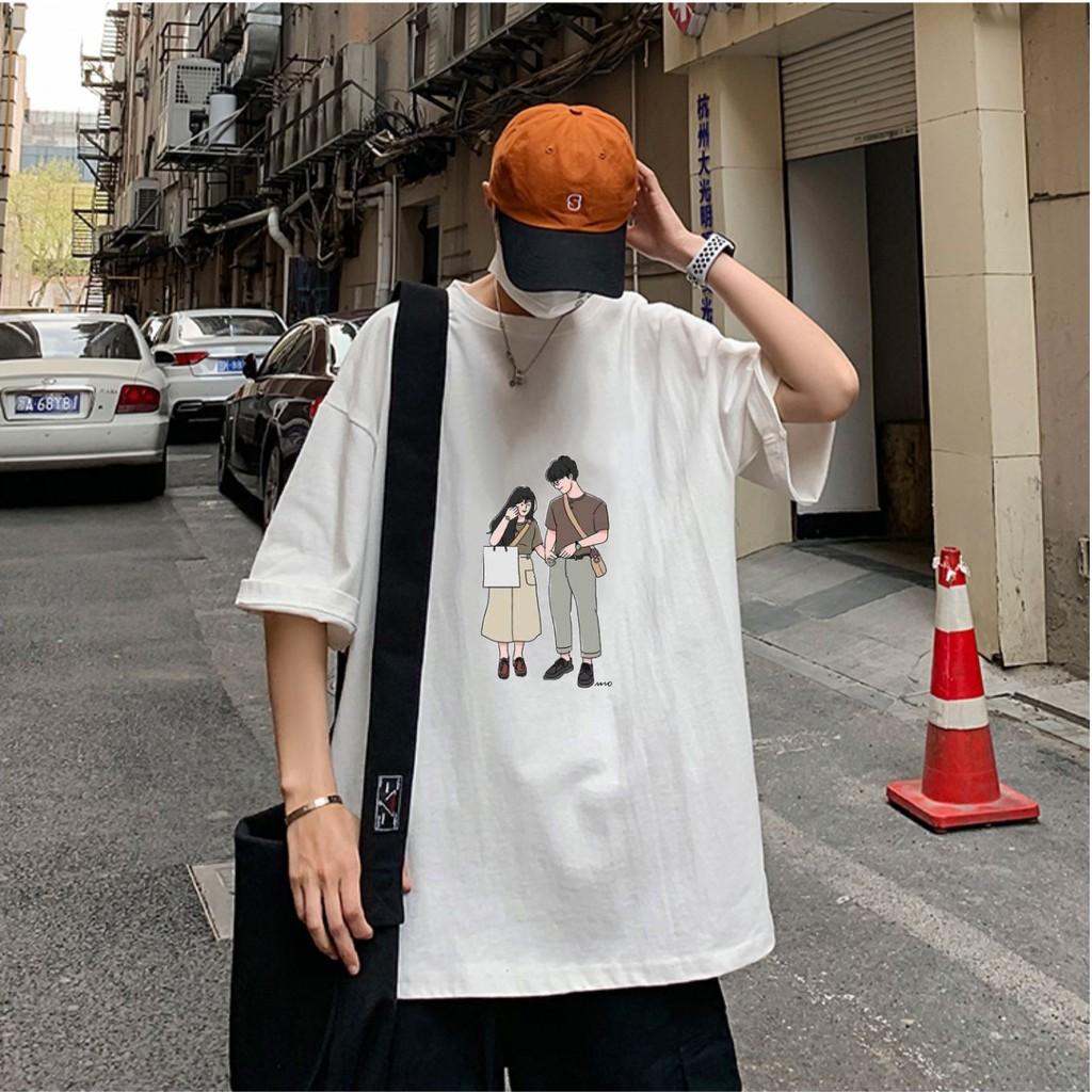 Áo thun tay lỡ Couple Nắm Tay phông Unisex nam nữ tee oversize form rộng pull Ulzzang Streetwear Hàn Quốc vải mềm