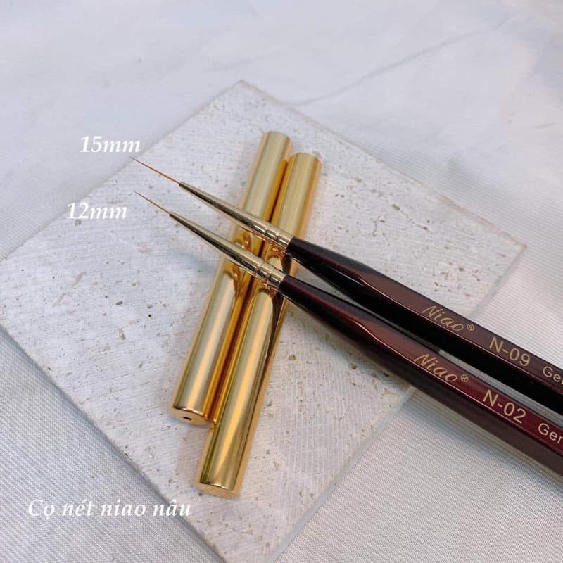 Cọ niao thân nâu vẽ móng tay nail dài 15mm