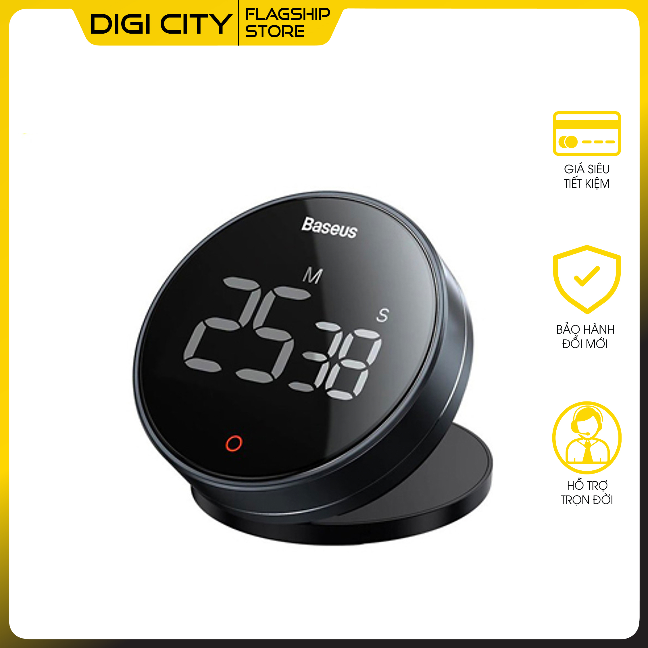 Đồng Hồ Hẹn Giờ Đếm Ngược Để Bàn Treo Tường Có Âm Thanh Heyo Rotation Countdown Timer Pro - Hàng Chính Hãng Baseus