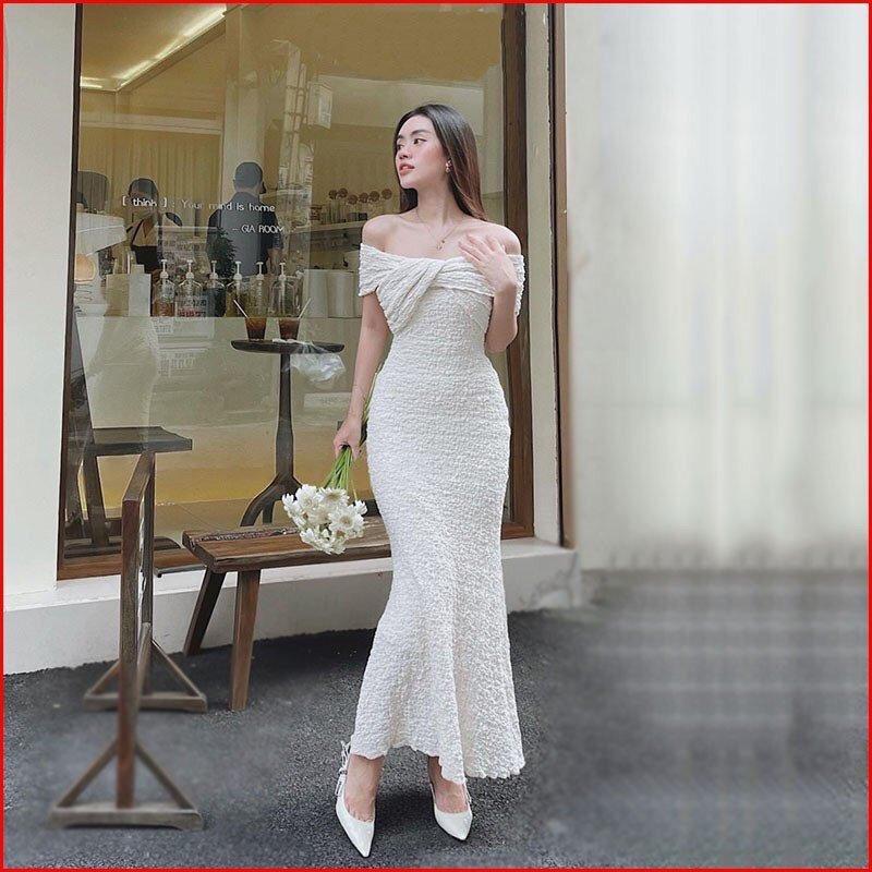 Đầm Body Trễ Vai Nhún Sang Chảnh - D0586