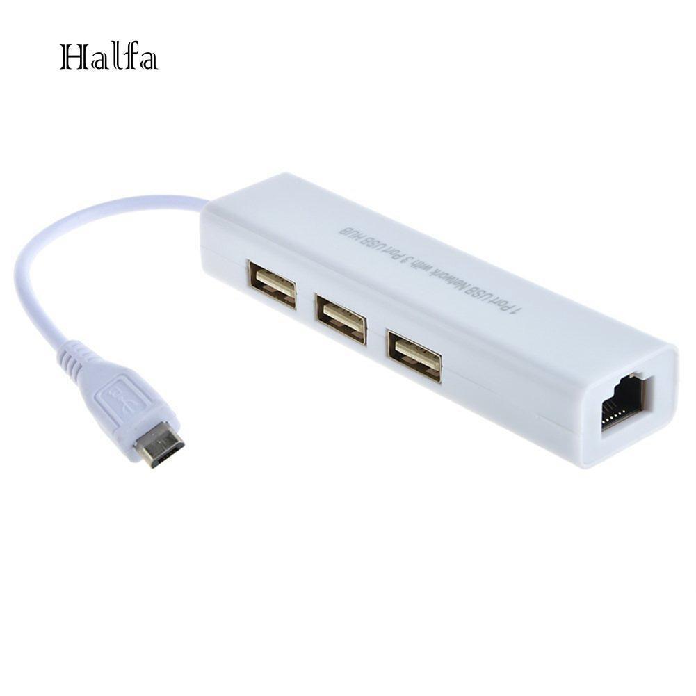 Bộ Chia 3 Cổng Micro Usb 2.0 Và 1 Cổng Mạng Rj45