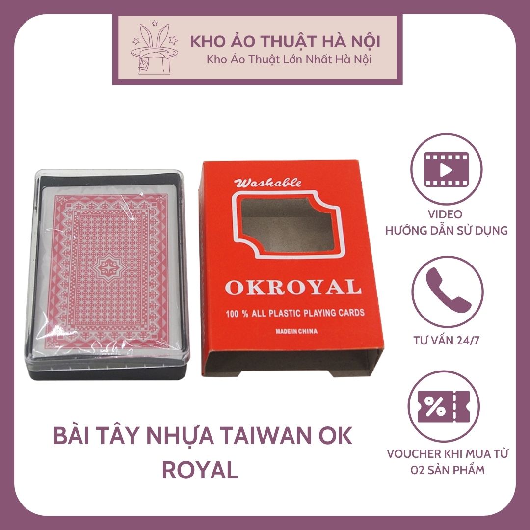 Bài Tây Nhựa Taiwan OkRoyal, Bài Ảo Thuật, Nhựa, Chơi Poker,Standard Playing Cards, Múa Bài