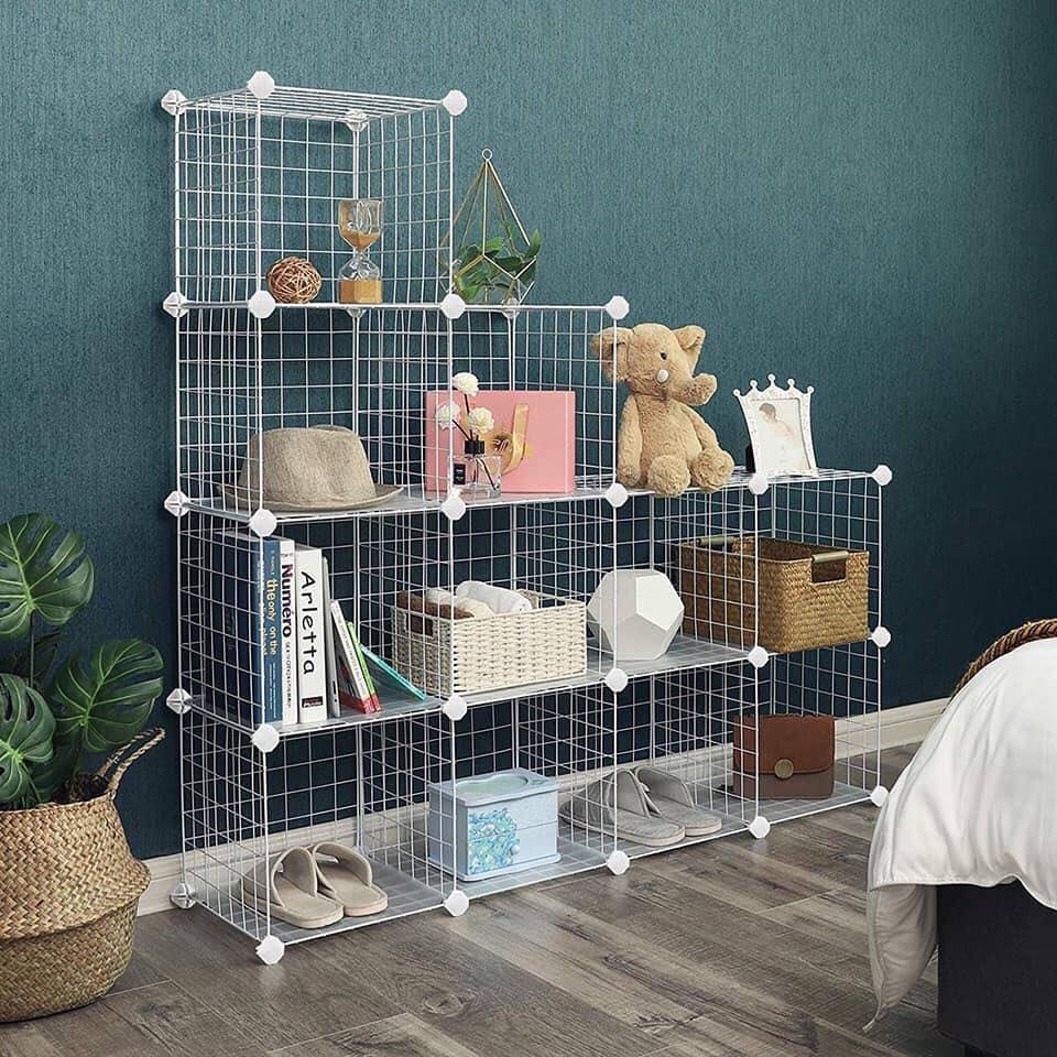 Kệ lưới thép lắp ghép 11 ô sơn tĩnh điện, phù hợp mọi không gian gia đình và văn phòng