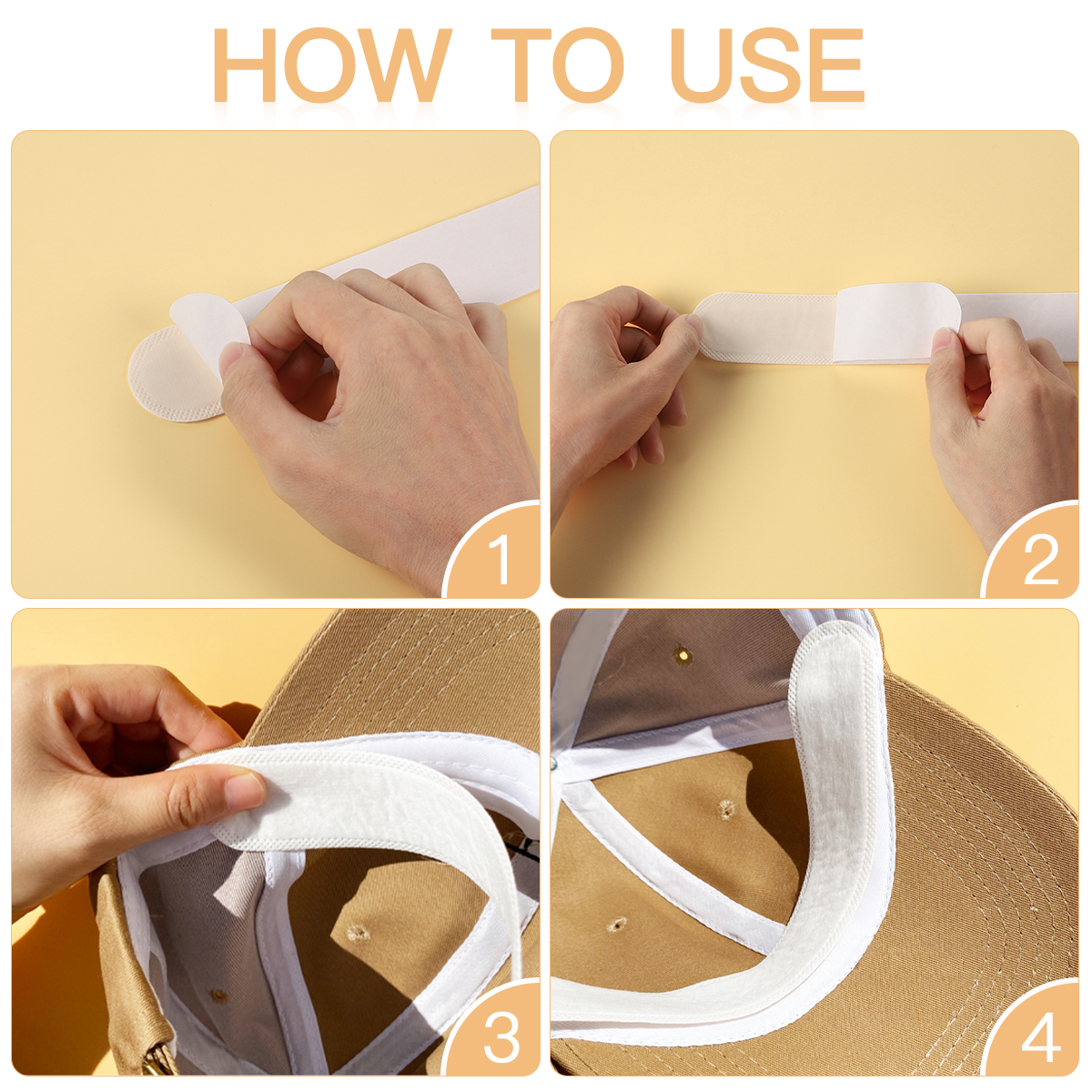 Mũ mồ hôi mũ mồ hôi mũ bông Liners Mũ LINER Bảo vệ băng Băng hấp thụ Pad Bóng chày Màu sắc khả dụng: Như được hiển thị kích thước mũ: PP