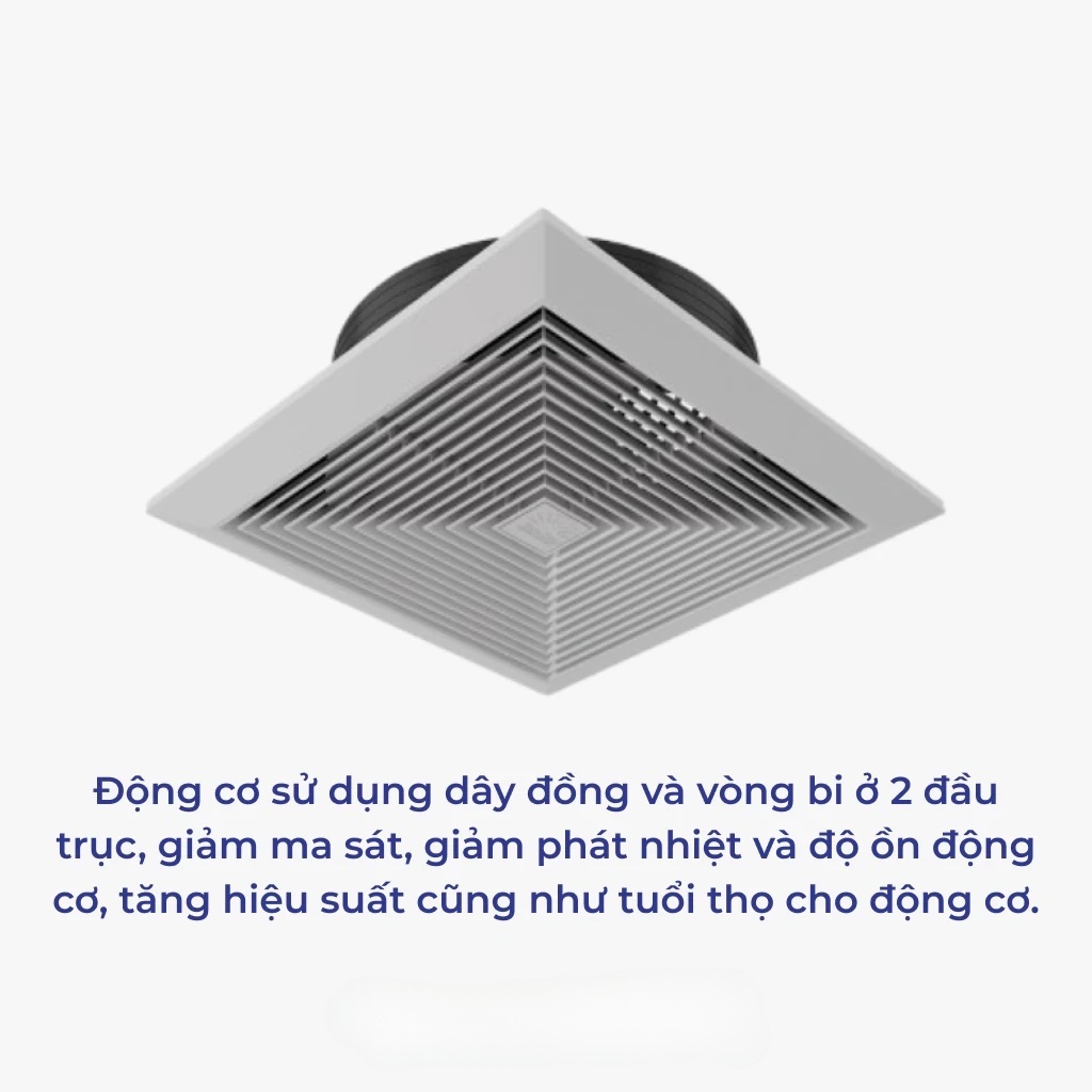 Quạt hút thông gió âm trần Rạng Đông QHAT01 cổ đứng, cổ ngang, động cơ bền bỉ - Hàng chính hãng