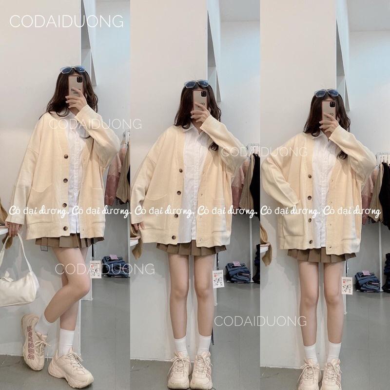 áo len cadigan trơn mã A85 - 5(xanh rêu),freesize dưới 65kg