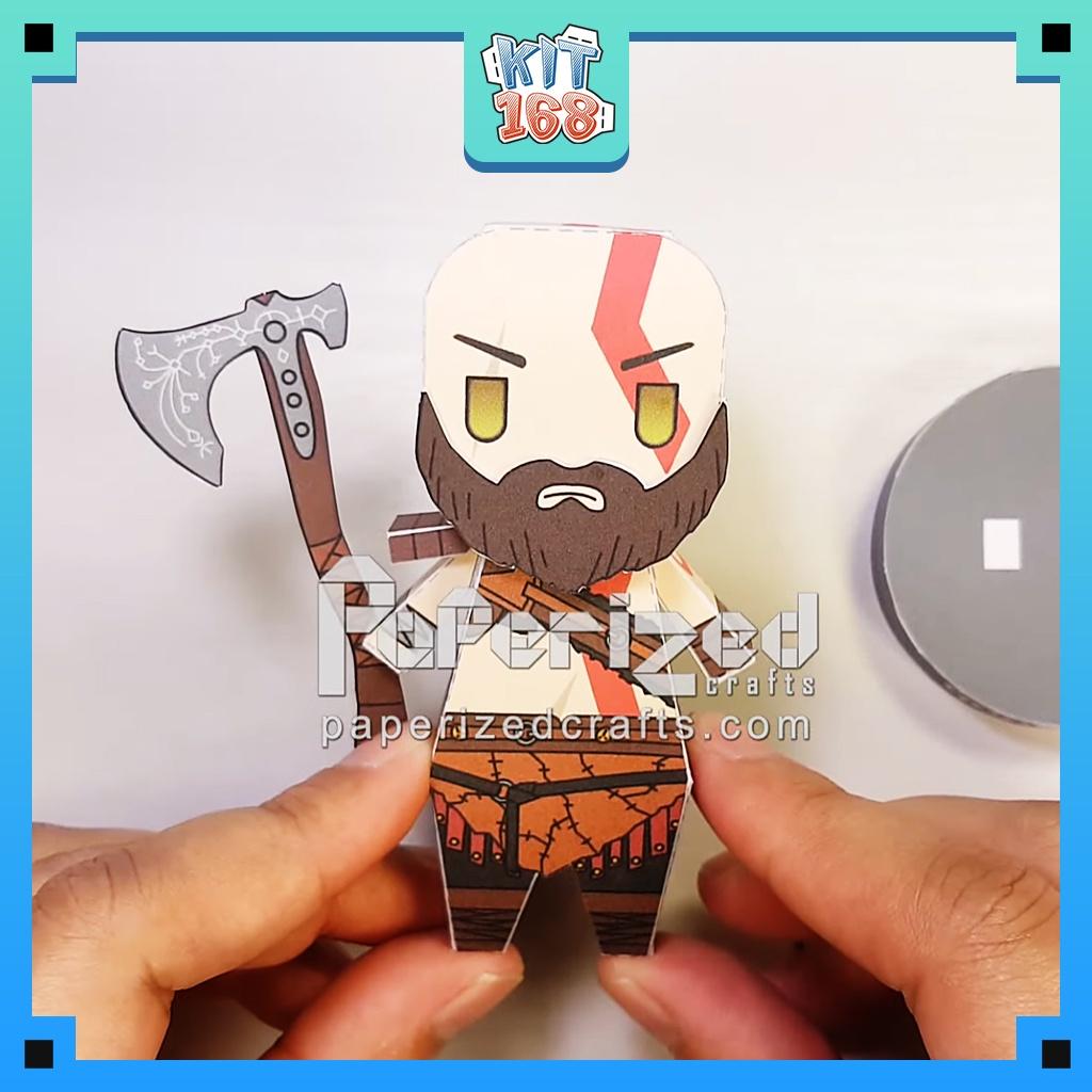 Mô hình giấy Anime Game Chibi Kratos - God of War