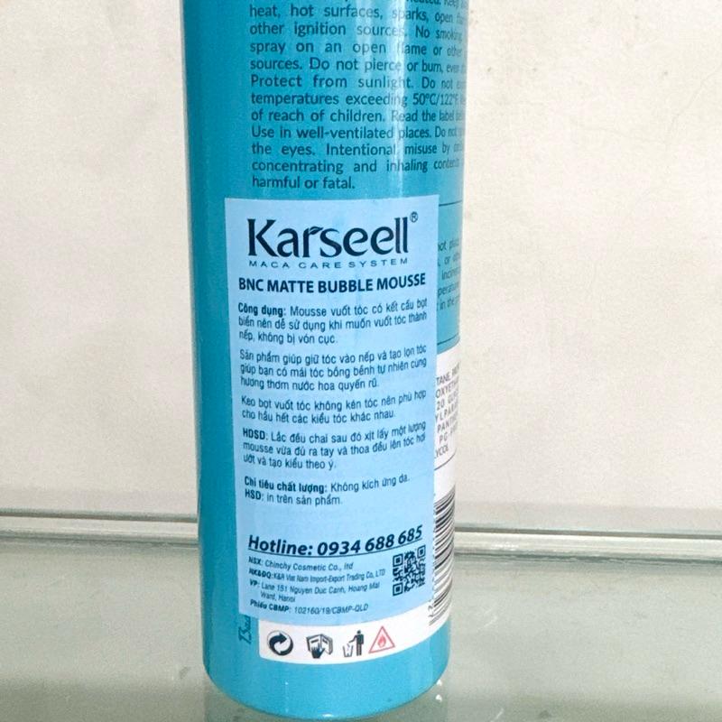 MOUSSE BỌT GIỮ NẾP MẠNH TÓC UỐN XOĂN KARSEELL BNC MATTE BUBBLE XANH 200ML
