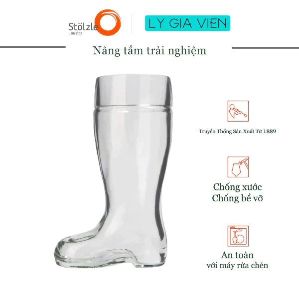 Ly Uống Bia Độc Lạ Hình Chiếc Ủng Stolzle Bierstiefel Beer Boot Glass 250ml - Cốc Bia Chất Lượng Cao - Làm Bằng Máy - Lý Tưởng Làm Quà Tặng