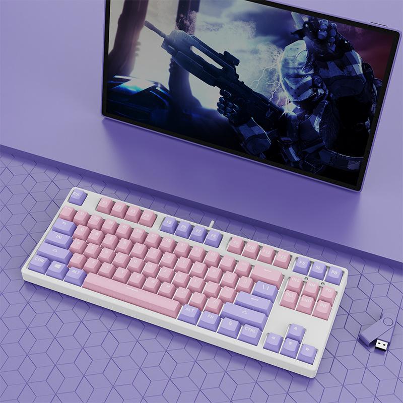 Phong cách mới nhất trò chơi chơi game bàn phím cơ nhỏ 87 phím xanh đen trà đỏ trục tùy chỉnh văn phòng di động nhỏ đánh máy có thể