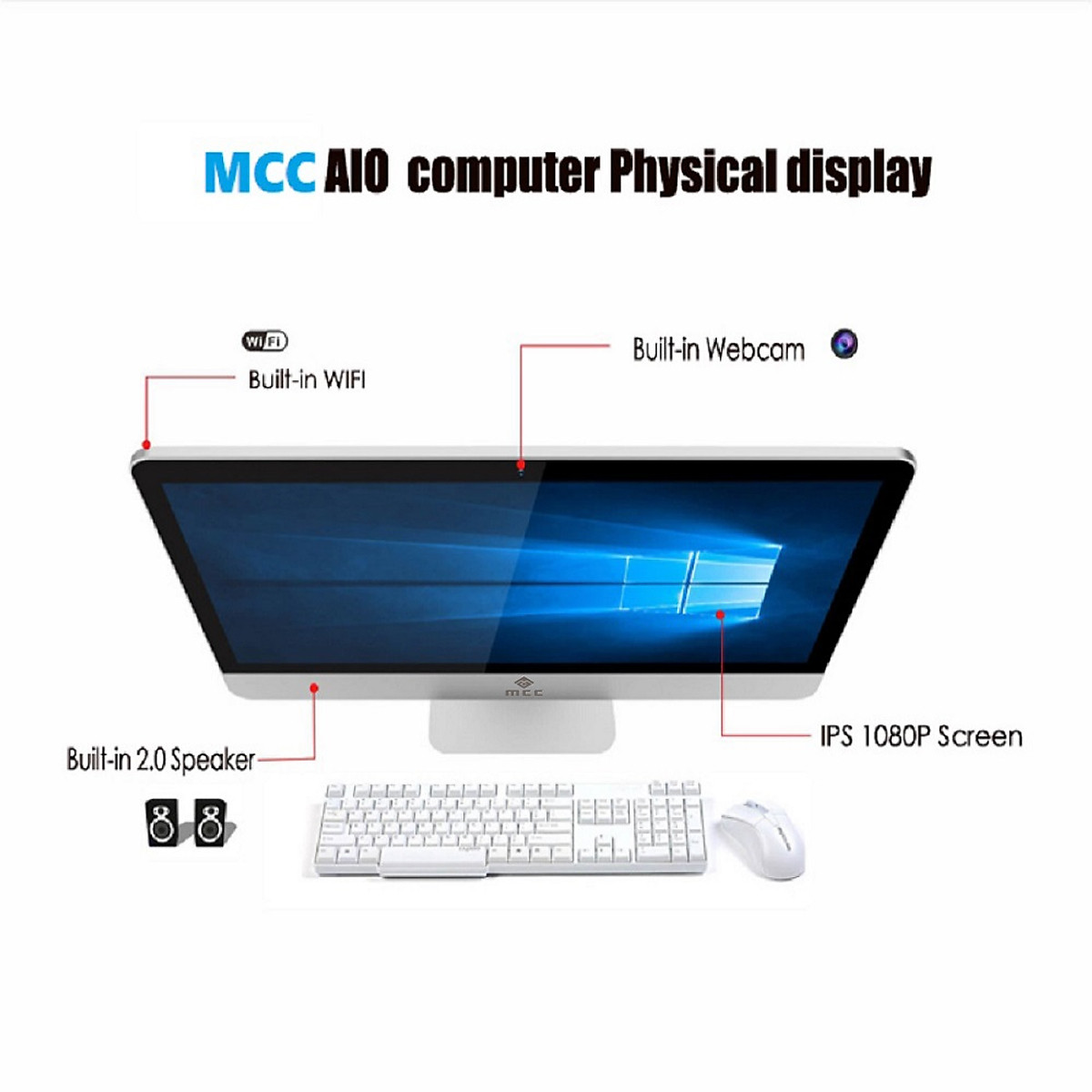 Bộ PC All in ONE MCC 9182P2 Home Office Computer CPU i3 9100/ Ram8G/ SSD240G/ Wifi/ Camera/ 22inch - Hàng Chính Hãng