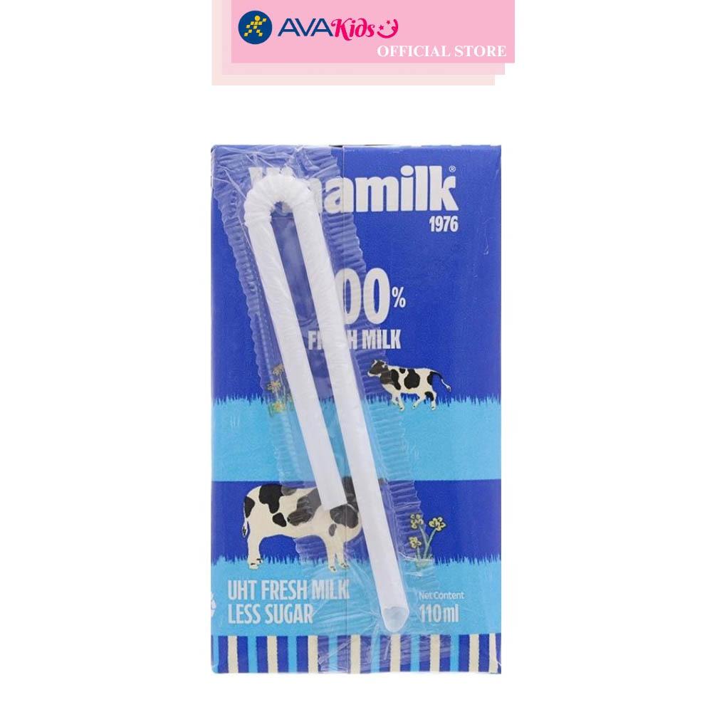 Lốc 4 hộp sữa tươi tiệt trùng Vinamilk ít đường 110 ml (từ 1 tuổi)