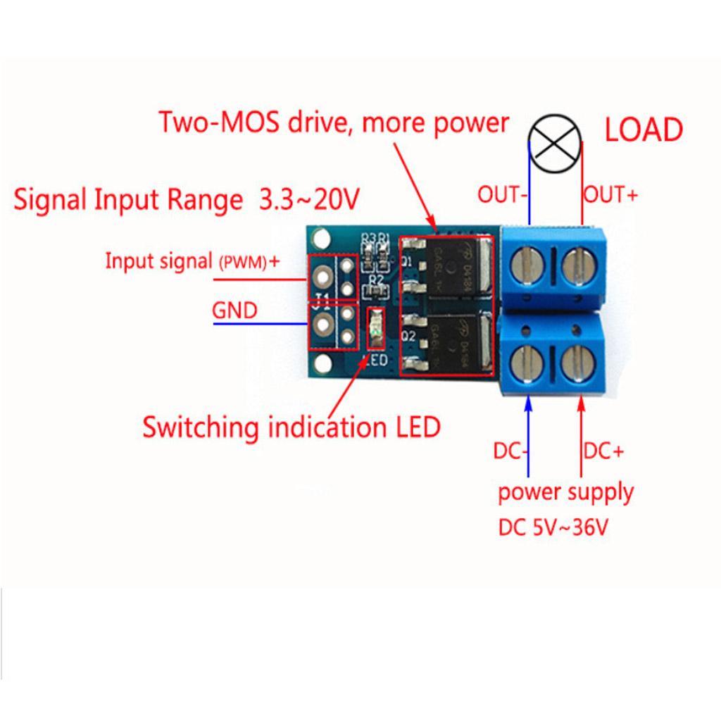 4pcs Switch Drive Module Support PWM Regulator 0-20khz DC5-36V