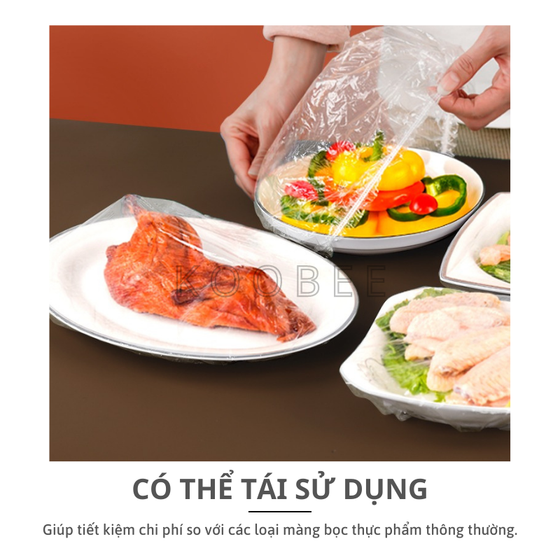 Màng bọc thực phẩm thức ăn co dãn KooBee - Túi bọc thực phẩm đồ ăn có chun bảo quản thực phẩm cực tốt