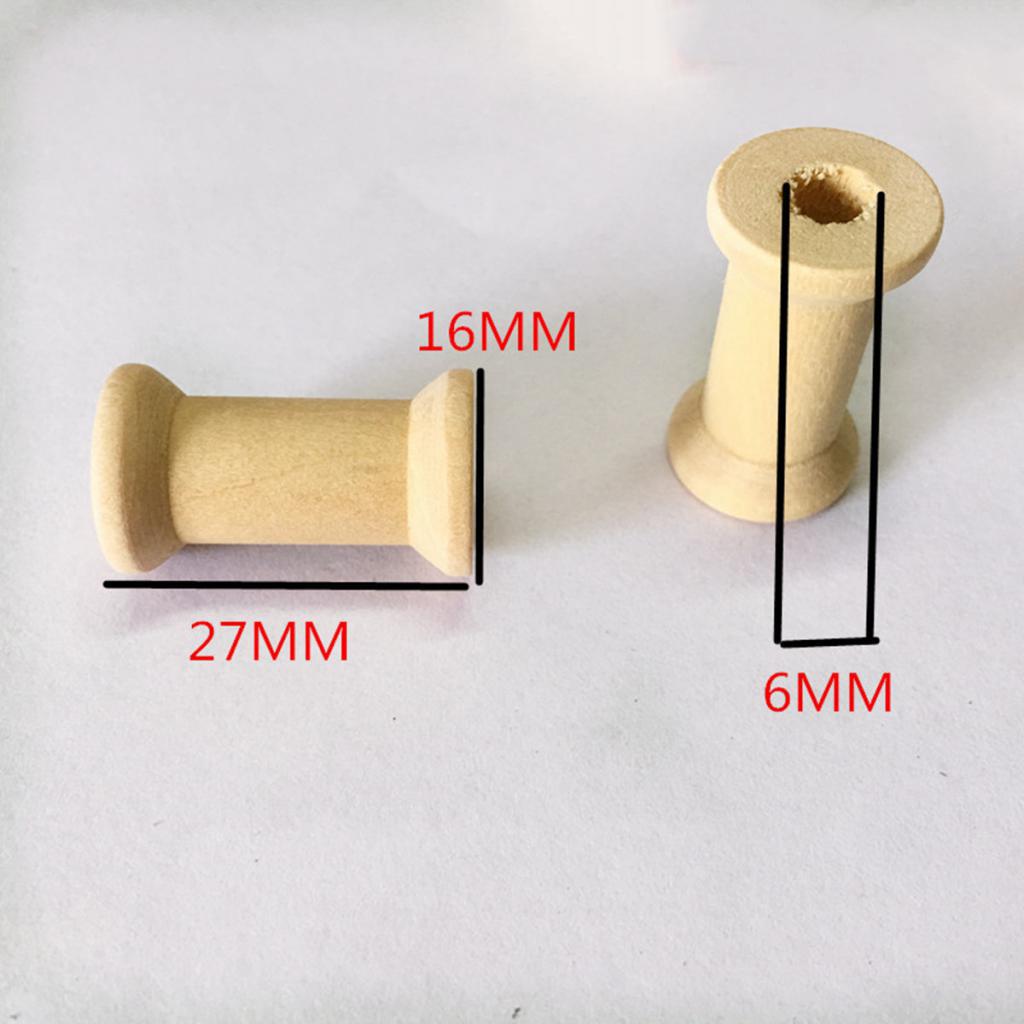 50 Gói Gỗ Cuộn-Chưa Hoàn Thành Bằng Gỗ Cuộn-Đường Chỉ May Lớp Viền Dây Dây Đường Chỉ May Chỉ Tổ Chức 27X16 Mm
