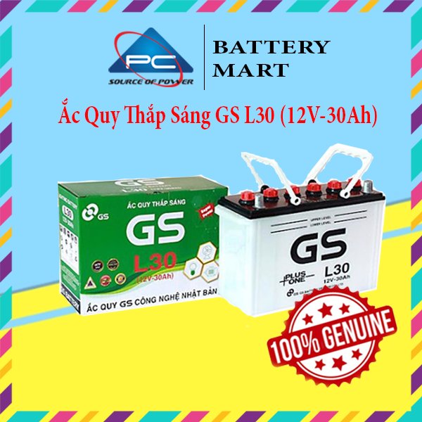 Bình Ắc Quy Nước 12V-30Ah, Ắc Quy Ô Tô GS L30