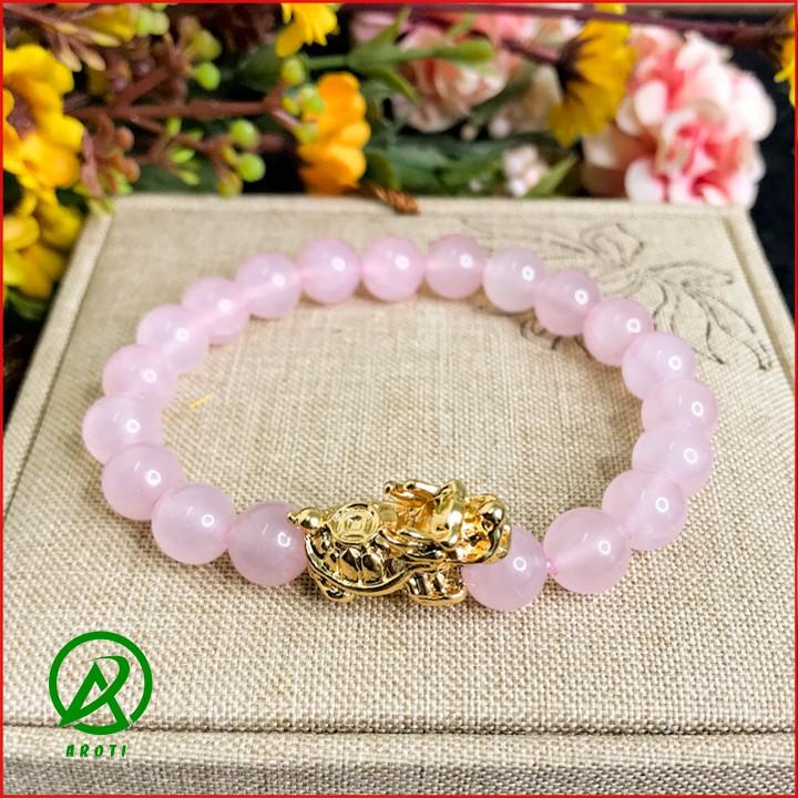 Vòng Tay Phong Thủy - Vòng Tay Mã Não 8mm Mix Long Quy Vàng Độc Lạ V379-8