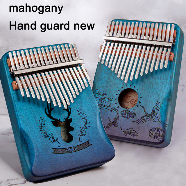 Đàn kalimba 17 phím Nai xanh phun sơn cao cấp CEGA88950-4572 Đầy đủ phụ kiện, búa chỉnh âm -Tặng bông tắm xơ mướp PROVK399