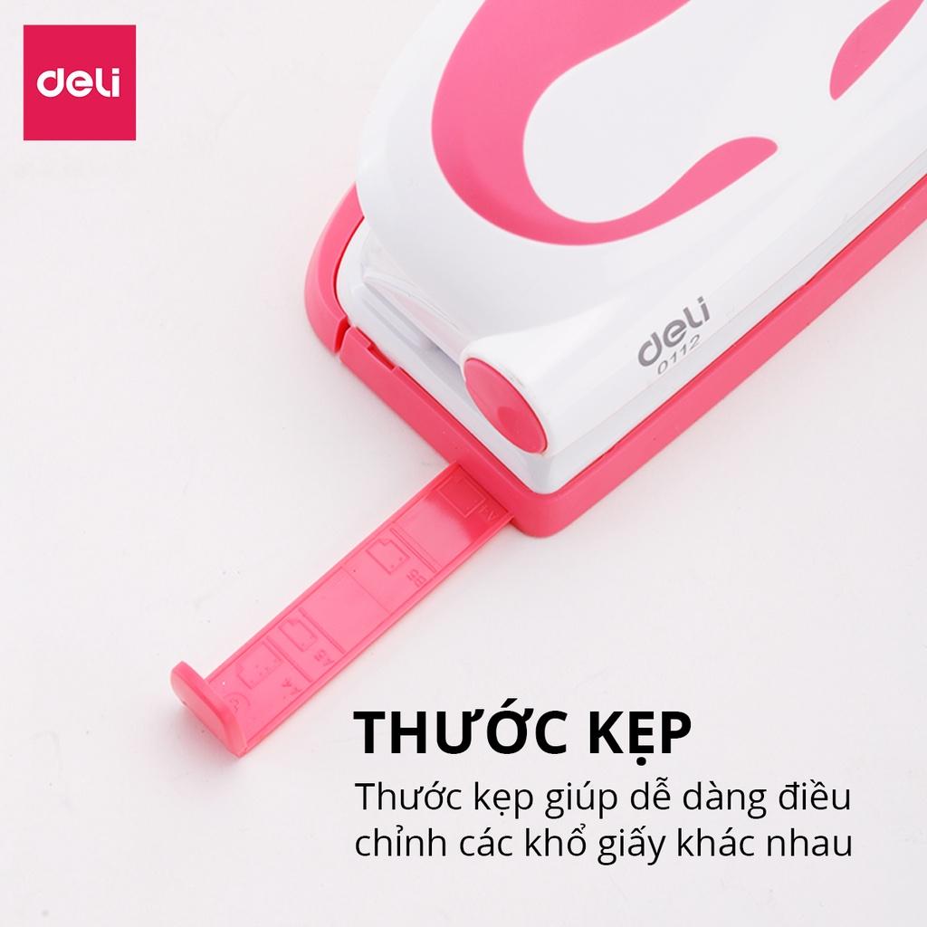 Máy Đục Lỗ Bấm Lỗ Giấy Vỏ Kim Loại 10 Tờ Deli - Phù Hợp Học Sinh Văn Phòng - E0112